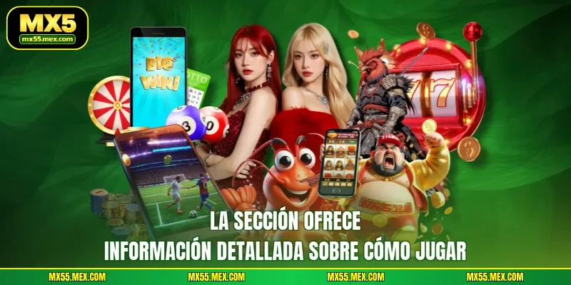 La sección ofrece información detallada sobre cómo jugar