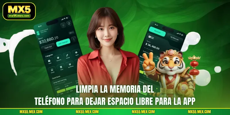 Limpia la memoria del teléfono para dejar espacio libre para la app