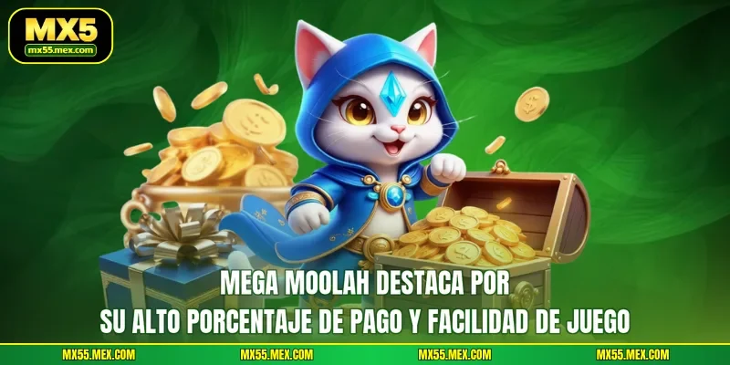 Mega Moolah destaca por su alto porcentaje de pago y facilidad de juego